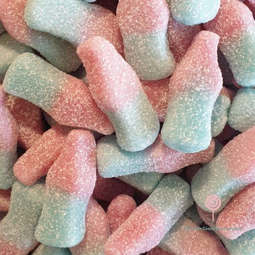 Fizzy pink and blue bottles - pink, |